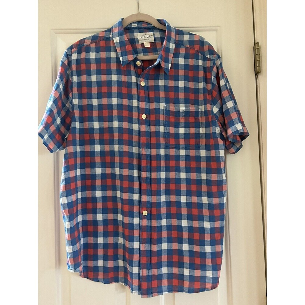 True Grit Los Angeles Shirt Mens Plaid Button Up
